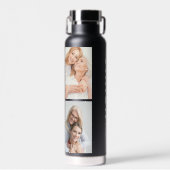 Nonna | Italienisch Oma Custom Date 4 Foto Black Trinkflasche (Vorne)