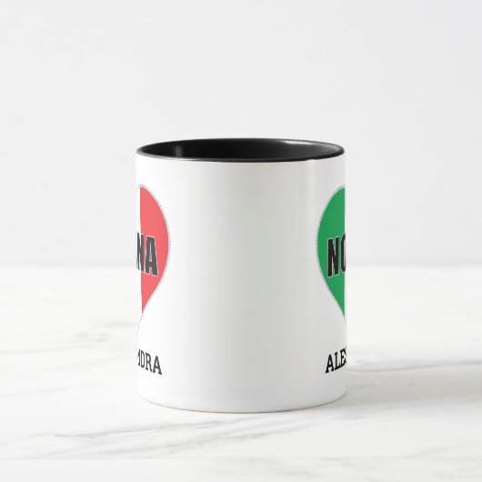 NONNA Italienische Flagge Herzlich personalisiert Tasse (Zentrum)
