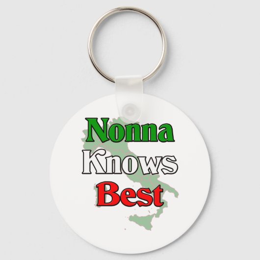 Nonna (Italienische Großmutter)m weiß besten Schlüsselanhänger (Vorderseite)