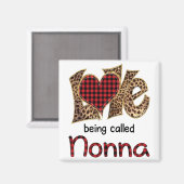 Nonna Leopard Herzensglückstag Magnet (Vorderseite/Rückseite)