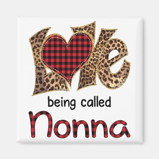 Nonna Leopard Herzensglückstag Magnet (Vorne)