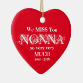 Nonna Love Memory Custom Family Names Weihnachten Keramik Ornament (Rechts)