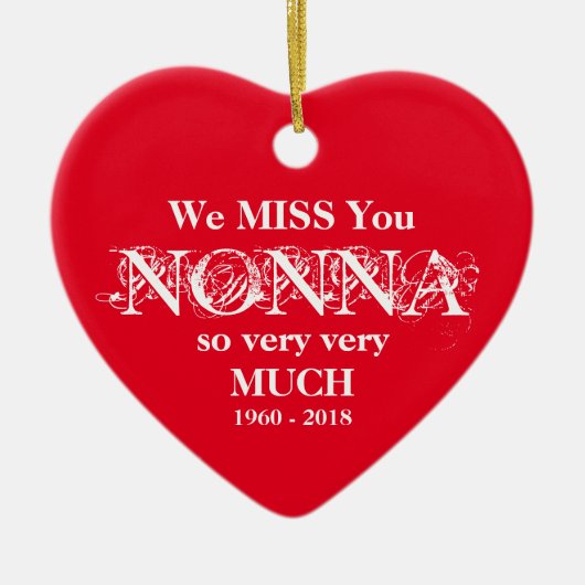 Nonna Love Memory Custom Family Names Weihnachten Keramik Ornament (Vorne)
