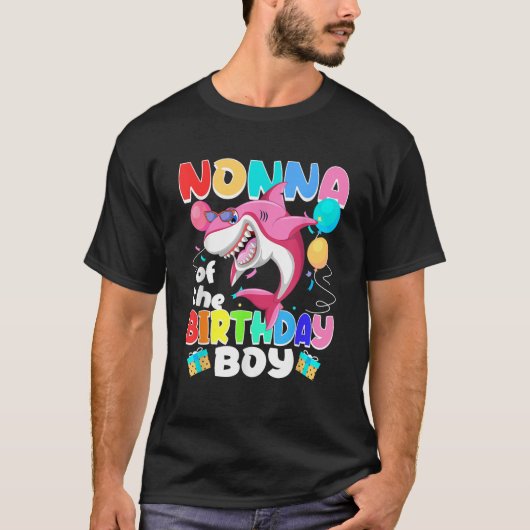 Nonna of the Birthday Boy Family Matching Party Sh T-Shirt (Vorderseite)