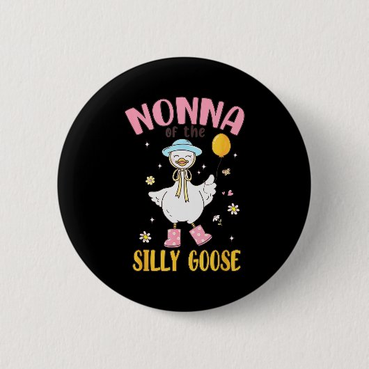 Nonna Of The Silly Goose First Birthday Family Mat Button (Vorderseite)