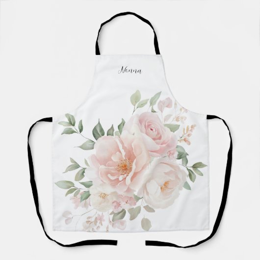 Nonna Pink Floral Schürze (Vorderseite)