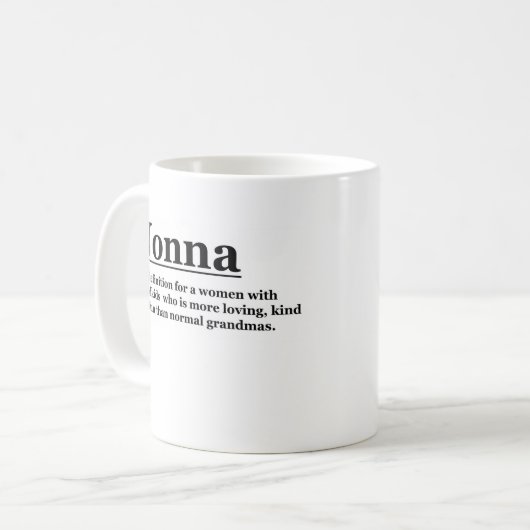 Nonna Tasse. Personalisiertes Großmutter-Geschenk. Kaffeetasse (Vorderseite Links)