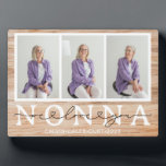 Nonna We Liebe You Heft 3 Foto Geschenk Fotoplatte<br><div class="desc">Nonna Wir Liebe Sie Herz Script 3 Foto Geschenktafel perfekt als Geschenk für Ihre Nonna oder Oma zum Geburtstag oder zum Muttertag.</div>
