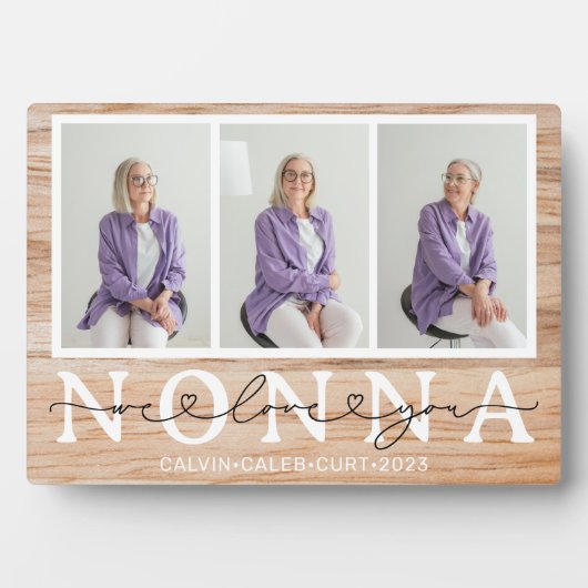 Nonna We Liebe You Heft 3 Foto Geschenk Fotoplatte (Vorderseite)