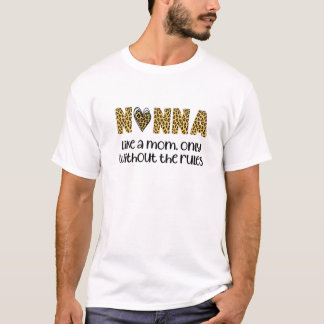 Nonna wie eine Mama nur Cooler Leopard Print Funny T-Shirt