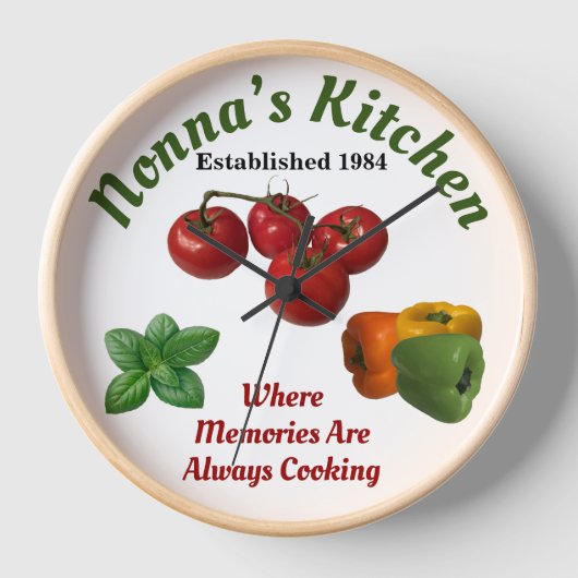 Nonna's Kitchen Wall Uhr (Vorderseite)