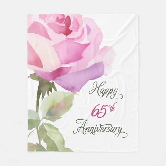 Nonne 65. Jubiläum Rosa Rose Fleecedecke (Vorderseite)