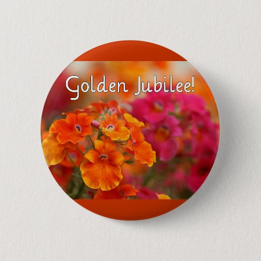 Nonnen 50. Jubiläum - Geschenke für Blumendesign Button (Vorderseite)