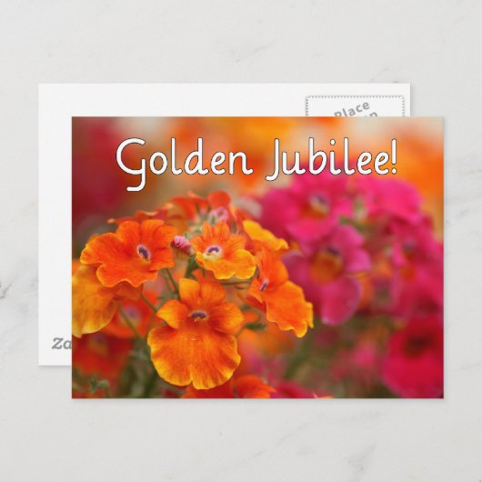 Nonnen 50. Jubiläum - Geschenke für Blumendesign Postkarte (Vorne/Hinten)