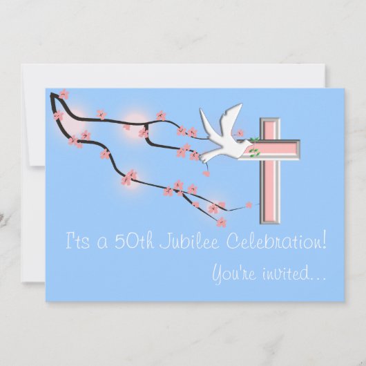 Nonnen 50. Jubilee Celebration Einladungen Blau (Vorderseite)