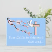 Nonnen 50. Jubilee Celebration Einladungen Blau (Stehend Vorderseite)