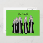 Nonnen "Alte Gewohnheiten" Unglaublich witzig Nun Postkarte (Vorne/Hinten)
