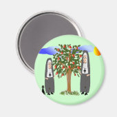 Nonnen Äpfelkarten und Geschenke stehlen Magnet (Vorderseite/Rückseite)