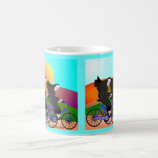 Nonnen auf Fahrrad-Kunst-Geschenken Kaffeetasse (Mittel)