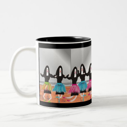 Nonnen-Ballerina-Geschenke Zweifarbige Tasse (Links)