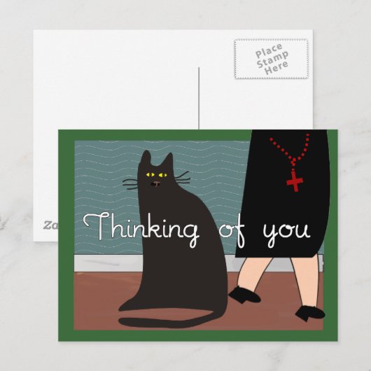 Nonnen "Denken Sie an Sie" Karten & Geschenke-Katz (Vorne/Hinten)