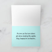 Nonnen, die Apfel-Karten u. Geschenke stehlen Karte (Innenseite)