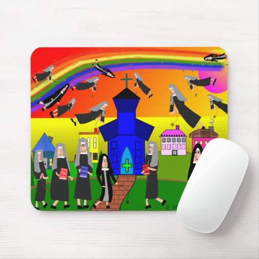 Nonnen-"fliegende Nonnen-" wunderliche Kunst Mousepad (Mit Mouse)