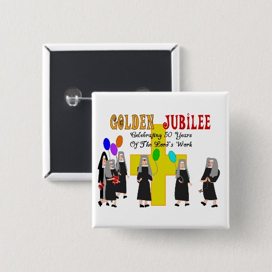 Nonnen-goldene Jubiläum-Geschenke Button (Vorne & Hinten)