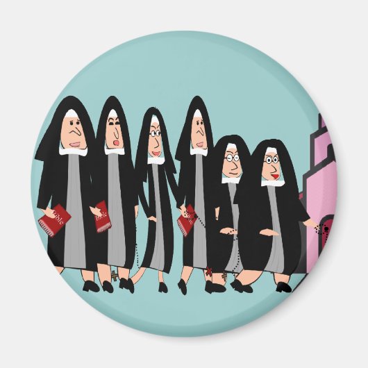 Nonnen "Heading to Church" Magnet (Vorne)