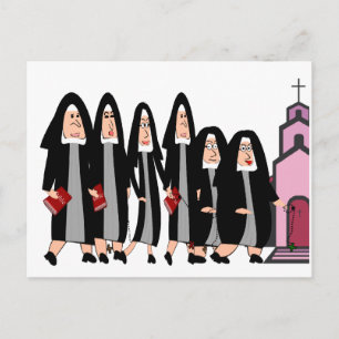 Nonnen "Heading to Church" Postkarte