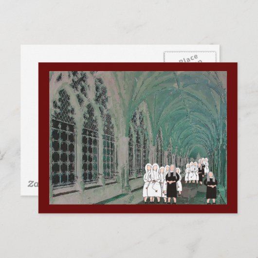 Nonnen im Kloster Westminster Postkarte (Vorne/Hinten)
