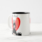 Nonnen-Katzen-Engels-Kunst-Geschenke Zweifarbige Tasse (Vorderseite Links)