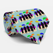 Nonnen mit Regenschirmen "Regen erwartend " Krawatte (Gerollt)