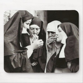 Nonnen Rauchen Vintage Fotografie Mousepad