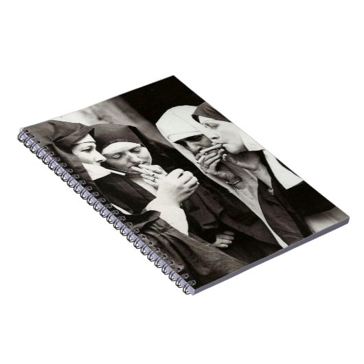 Nonnen Rauchen Vintage Fotografie Notizblock (Rechte Seite)