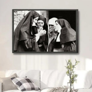 Nonnen rauchen Vintage-Fotografie Poster