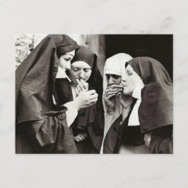 Nonnen Rauchen Vintage Fotografie Postkarte