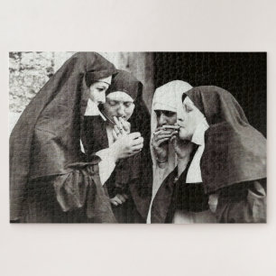 Nonnen rauchen Vintage-Fotografie   Puzzle