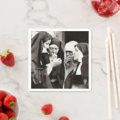 Nonnen Rauchen Vintage Fotografie Serviette (Beispiel)