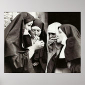 Nonnen Rauchen Vintages Foto Poster (Vorne)