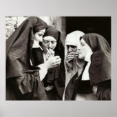 Nonnen Rauchen Vintages Foto Poster (Vorne)