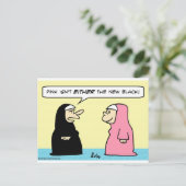 Nonnen rosa neues Schwarz Postkarte (Stehend Vorderseite)