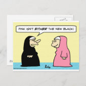 Nonnen rosa neues Schwarz Postkarte (Vorne/Hinten)