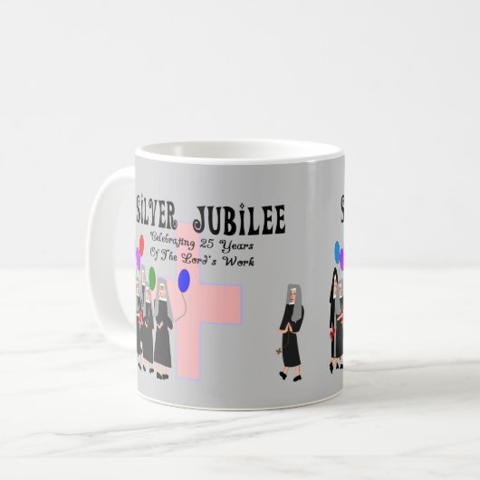 Nonnen-silbernes Jubiläum-Geschenke Kaffeetasse (Vorderseite Links)