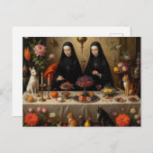Nonnen Surreal Fest für Felines Postkarte (Vorne/Hinten)