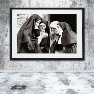 Nonnen Vintages Rauchen Fotodruck