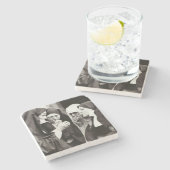 Nonnen Vintages Rauchen Steinuntersetzer (Seitenansicht)