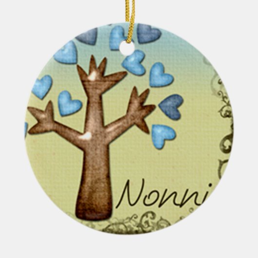 Nonni Herzbaum Blau Keramikornament (Vorne)