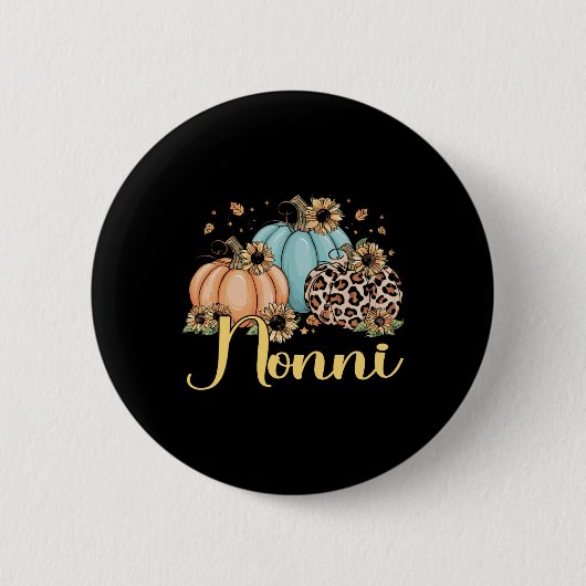 Nonni Leopard Pumpkin Women Erntedank Fall Button (Vorderseite)