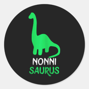 Nonni-Saurus Lustiger Dino Dinosaurier Nonnisaurus Runder Aufkleber